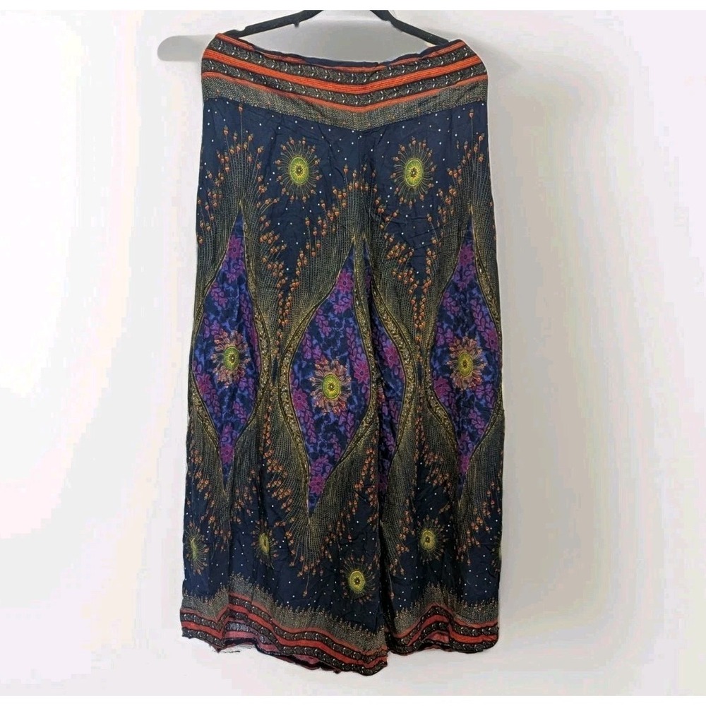 Boho Celestial Harem Pants Festival Fairycore Hippie Lounge Wide Leg